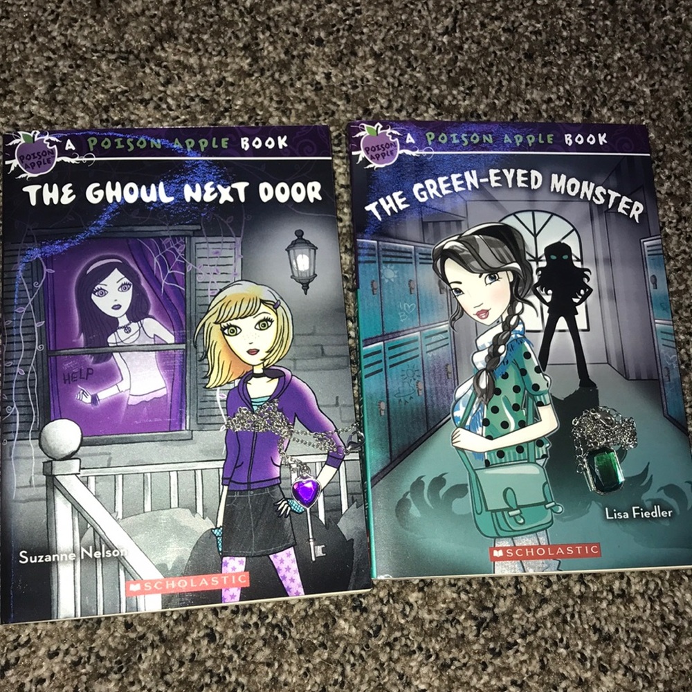 poison apple books + necklaces